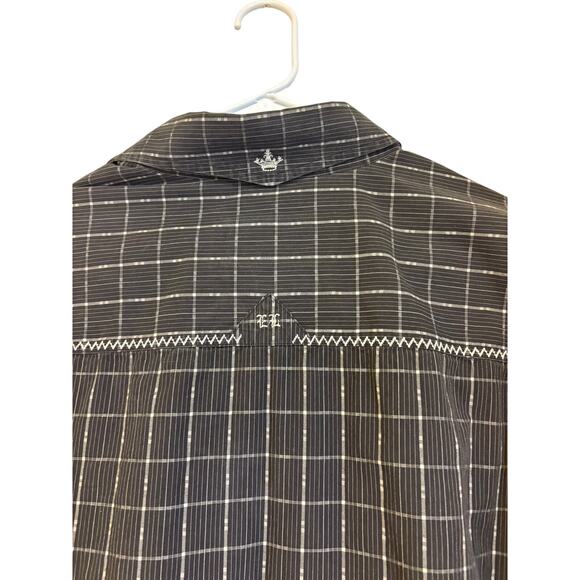 English Laundry Christopher Wicks Shirt L Black White Accents Embroidered - Picture 7 of 7